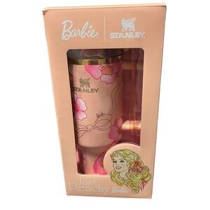Stanley Barbie Just Peachy Tumbler - Pink and Gold Floral Limiyed Edition New In